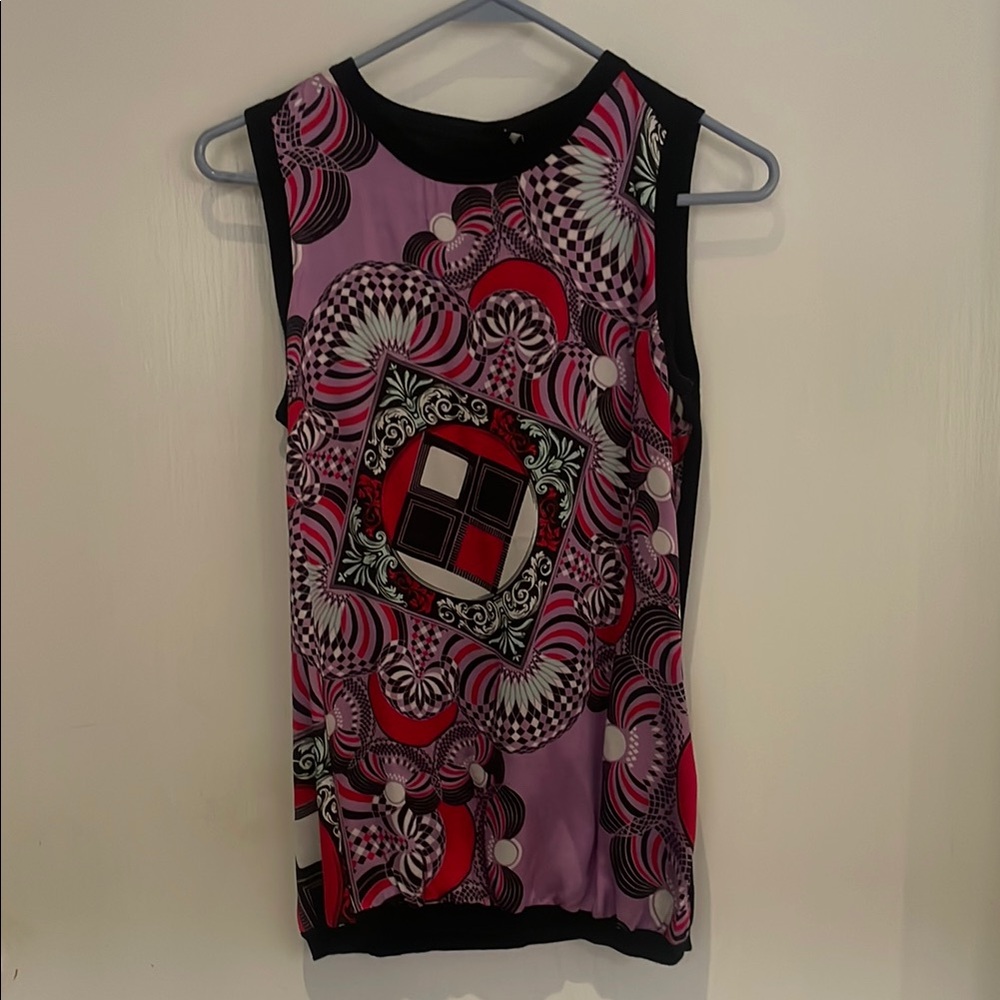 Stylish Women's Multicolor Sleeveless Top.   Versace Collection long tank.